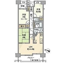 ヒルズシンフォニア北浦和 3LDKの間取図画像