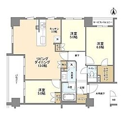 ブランズ京都御所西 3LDKの間取図画像