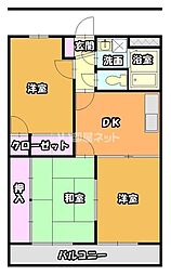 アベニールB 3DKの間取図画像