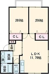 ラ・メゾン桑木場 2LDKの間取図画像