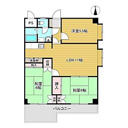 サンク開成 3LDKの間取図画像