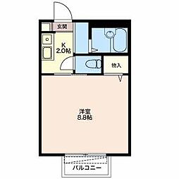 エスポアールC&Y 1Kの間取図画像
