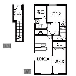 Soleil&Sable(ソレイユ エ サーブル) 2LDKの間取図画像