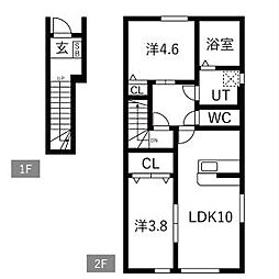Soleil&Sable(ソレイユ エ サーブル) 2LDKの間取図画像