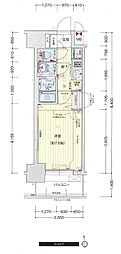プレサンス玉造ザ・ライブ 1Kの間取図画像