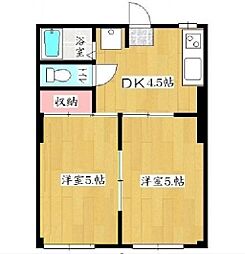 パステル館 2DKの間取図画像