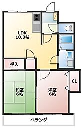 エスポワール 2LDKの間取図画像
