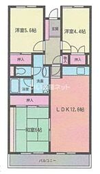 藤和大秦野ハイタウン 3LDKの間取図画像