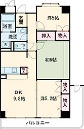 パラッツオドゥエ 3DKの間取図画像