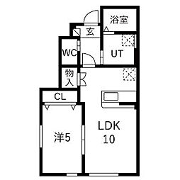 Lou lou B 1LDKの間取図画像