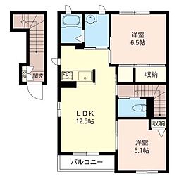 EspoirA 2LDKの間取図画像