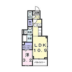 アルカディアIII 1LDKの間取図画像