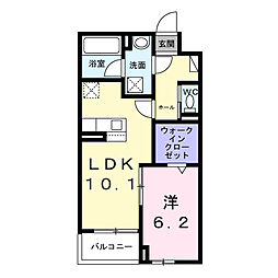 アルカディアI 1LDKの間取図画像