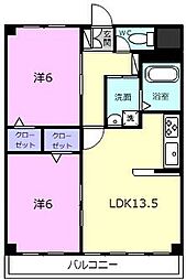 ロイヤルヒルズ美旗 2LDKの間取図画像