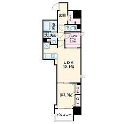 アーバネックス堺筋本町 1SLDKの間取図画像