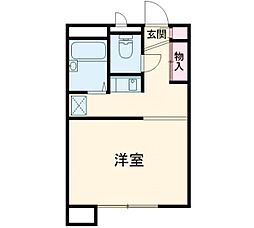 レオパレスヴェルドミール 1Kの間取図画像