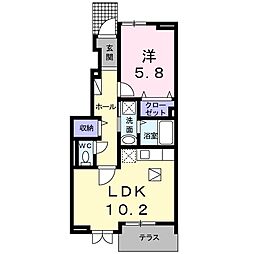 サン・アベニューB 1LDKの間取図画像