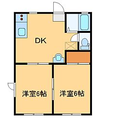 ヴィラリエゾンC 2DKの間取図画像