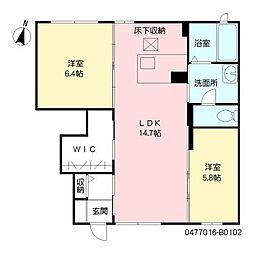 TMニュータウンB 2LDKの間取図画像