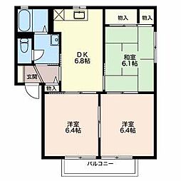 ルミエール・コーポC 3DKの間取図画像