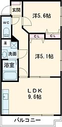 ガーデン・アイリス 2LDKの間取図画像