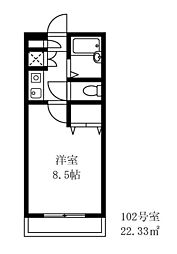 ステラ伸光 1Kの間取図画像