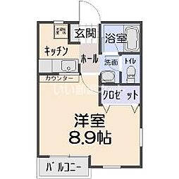 ピエール・ドゥ若宮 1Kの間取図画像