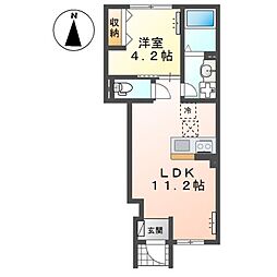 仮)富久山福原町裏新築アパート 1LDKの間取図画像