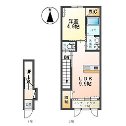 コンフォルタ大和 1LDKの間取図画像