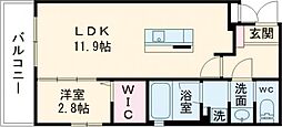 N.3 HIKARINOMORI 1LDKの間取図画像