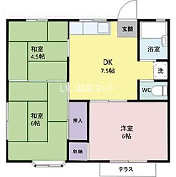 ルイーズハウスA 3DKの間取図画像