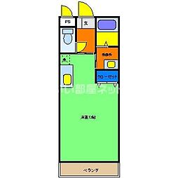 オークル.M ワンルームの間取図画像