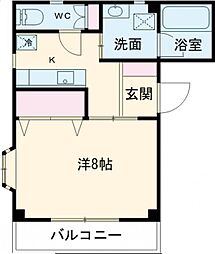 YS青山 1Kの間取図画像