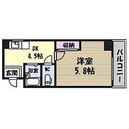 コーポ葵 1DKの間取図画像