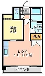 クロノス庄口公園 1LDKの間取図画像