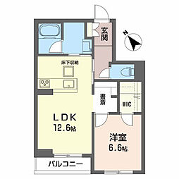 BEREO高森 1LDKの間取図画像