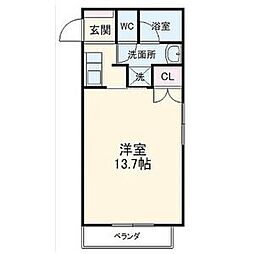 ラフォーレ児玉 1Kの間取図画像