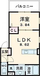 ルピナス・ルート 1LDKの間取図画像
