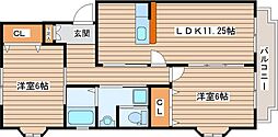 プログレール落合壱番館 2LDKの間取図画像