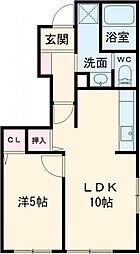 エクセルコートI 1LDKの間取図画像