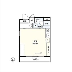 DECOLLO ワンルームの間取図画像