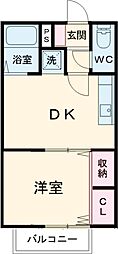 アンフォーラ広瀬C 1DKの間取図画像