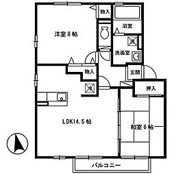 リビングタウン向中野C 2LDKの間取図画像
