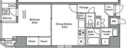 RESIDIAIRIYA 1LDKの間取図画像