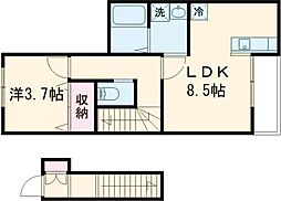 クレストコート 1LDKの間取図画像