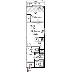 EIJU牧野駅前A 1LDKの間取図画像