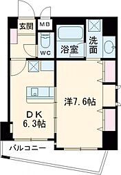 カイセイ神戸海岸通2 1DKの間取図画像