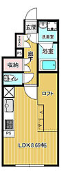 bliss ワンルームの間取図画像