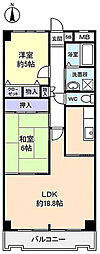 ウィルグレース八千代 2LDKの間取図画像