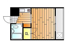 グリーンハイツ落合2 ワンルームの間取図画像